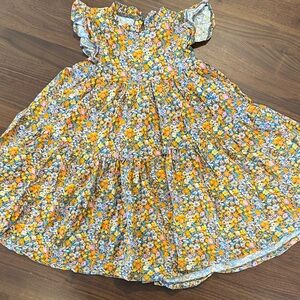 Next Floral Kids Dress - Yellow and Blue